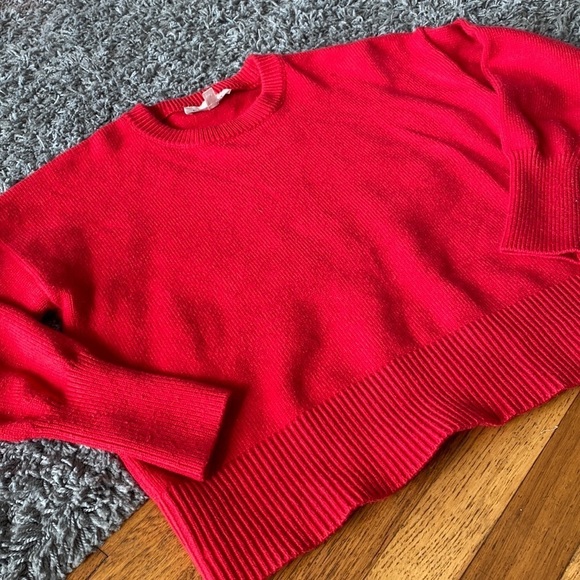 Philosophy Crew Neck Super Soft Trim Ribbed Red Sweater Size X Large - Picture 3 of 10
